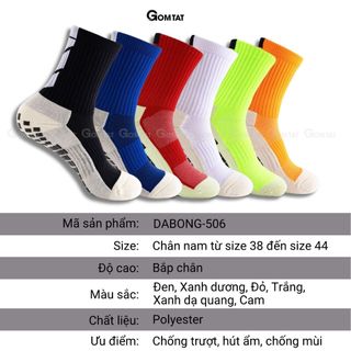 Set 5 đôi tất thể thao nam đá bóng GOMTAT, chất liệu cotton, silicon chống trượt - TIA-DB-506-CB5