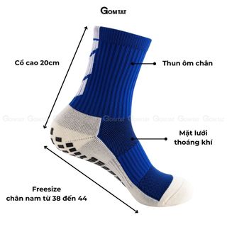 Set 5 đôi tất thể thao nam đá bóng GOMTAT, chất liệu cotton, silicon chống trượt - TIA-DB-506-CB5