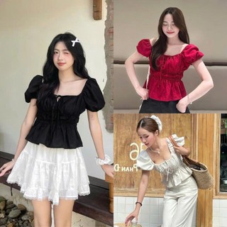 Áo babydoll linen kiểu coquette ngực xinh xắn BBD581