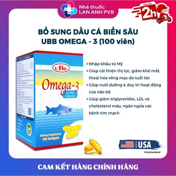 UBB OMEGA 3 (Hàng nhập khẩu) - Viên dầu cá uống bổ sung omega 3.