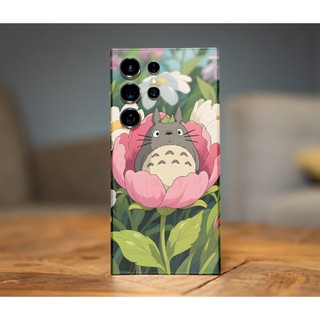 Miếng dán skin mặt lưng full viền Totoro cho điện thoại S25 Ultra S24 Ultra S23 S22 Ultra Fold 3 4 5 Flip3 Fold 4