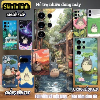 Miếng dán skin mặt lưng full viền Totoro cho điện thoại S25 Ultra S24 Ultra S23 S22 Ultra Fold 3 4 5 Flip3 Fold 4