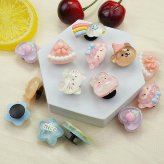 Set 14 Sticker, Charm 3D chủ đề Pizza DIY Mita gắn Dép Sục, Cá Sấu JB-14
