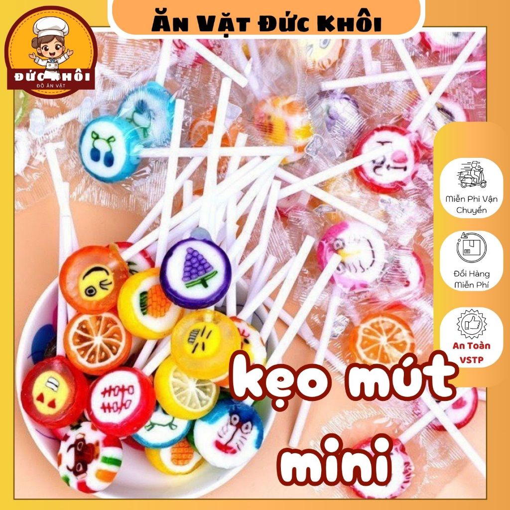 Gói 50 Chiếc Kẹo Mút MINI Vị Trái Cây Chua Ngọt RISEN Cho Bé Ăn Vặt ...