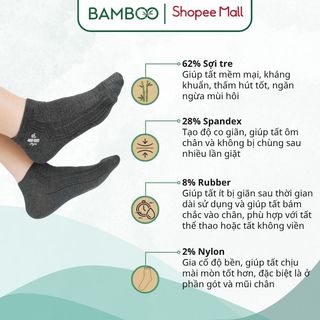 Tất sợi tre cổ thấp Bamboo chất liệu cao cấp, co giãn 4 chiều mát mẻ mùa hè ấm áp mùa đông