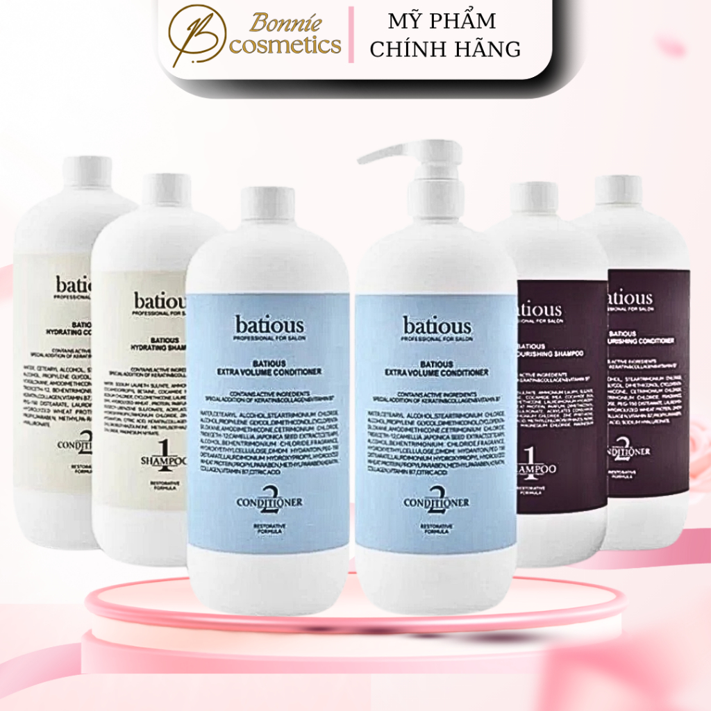 Dầu gội xả Batious UK phục hồi tóc hư tổn đa tầng 500ml/960ml | Shopee ...