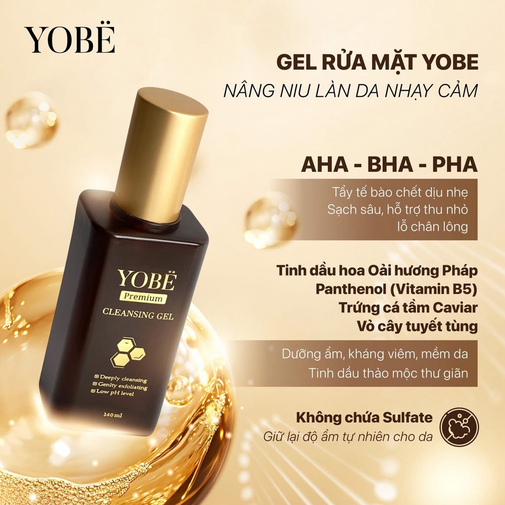 Gel Rửa Mặt Làm Sạch Sâu Dịu Nhẹ YOBE 140mL [Chính Hãng]