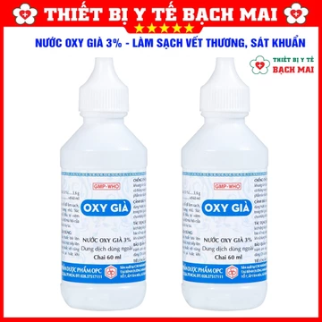 Nước Oxy Già 3% Sát Khuẩn Vết Thương, Vết Loét, Rửa Miệng, Khử Mùi, Sát Khuẩn [Lọ 50ml]