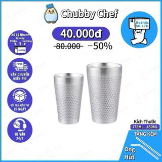 Ly kim cương 2 lớp inox 304 kiểu Hàn Quốc Chubby Chef sang trọng và an toàn cho sức khỏe