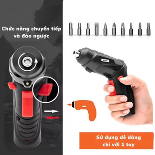 Máy Bắn Vít Điện Cầm Tay 48 Chi Tiết Sạc Pin, Thay Thế Tua Vít Thường, Siết Ốc Nhanh Gấp 5 Lần