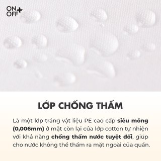 Quần lót nguyệt san cotton mềm mại chống tràn an toàn thỏa mái ONOFF -16UU25A477
