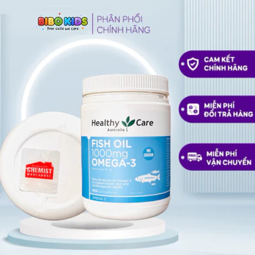 (Có tem chemist) Date 2027 Dầu cá bổ sung omega 3 Healthy care Fish oil 1000mg Omega 3 400 viên