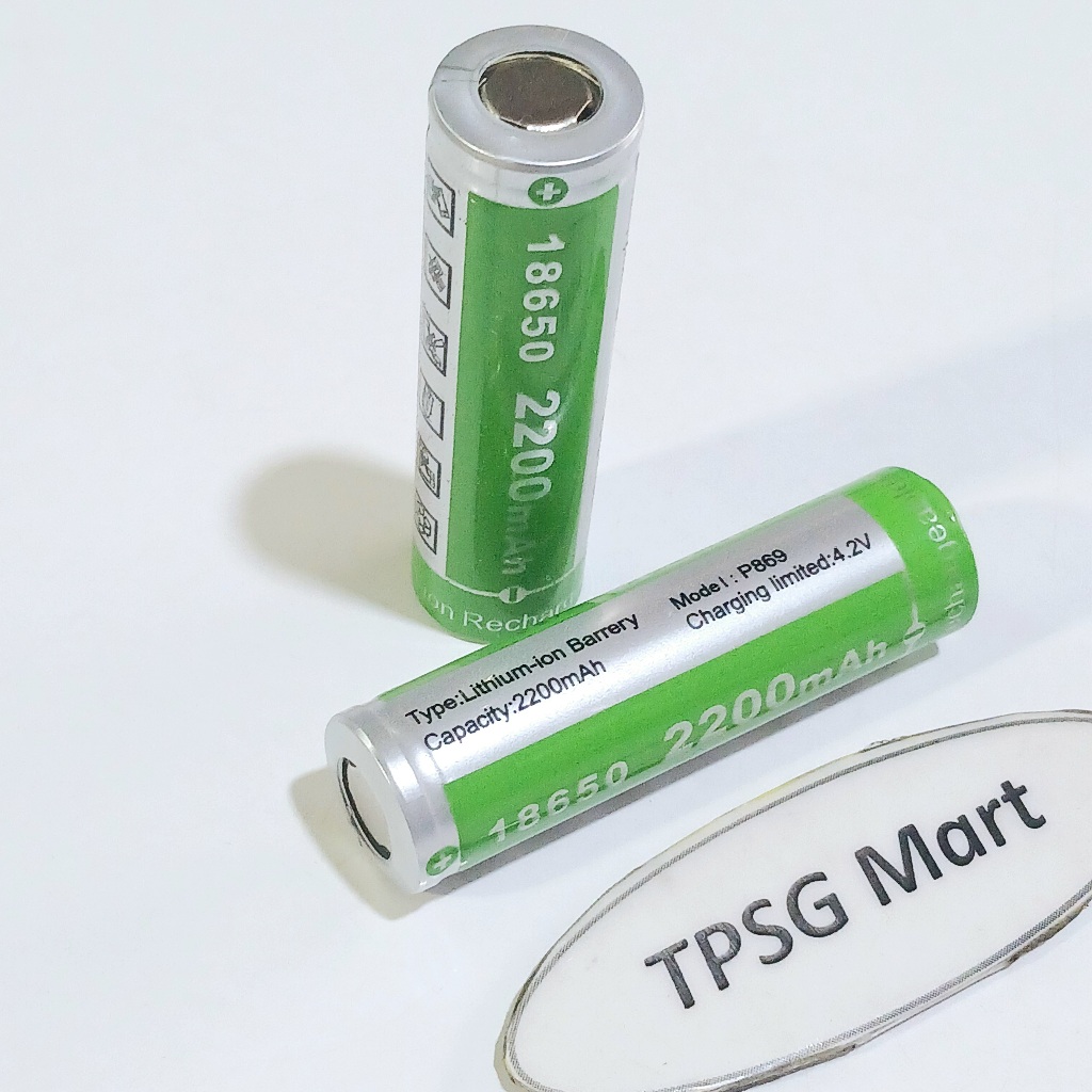 Pin 18650 2200mAh (Pin sạc li-ion 3.7V - 4.2V) / Pin Đầu Bằng | Shopee ...