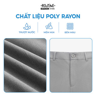 Quần Tây Nam Dài Trơn Form Slim Cropped - Routine 10F24PFO041R1