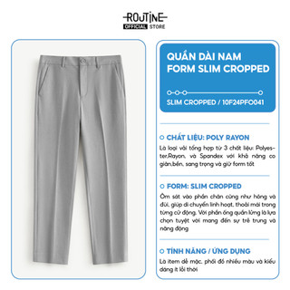 Quần Tây Nam Dài Trơn Form Slim Cropped - Routine 10F24PFO041R1