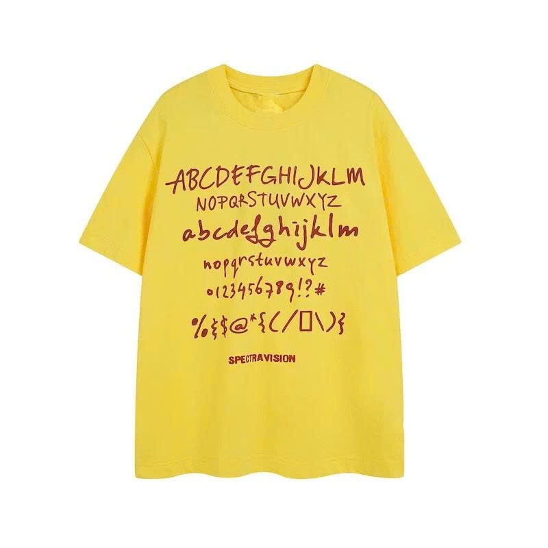 Áo thun Stee Cổ tròn ALPHABET Localbrand ICVCVNI Unisex Cotton