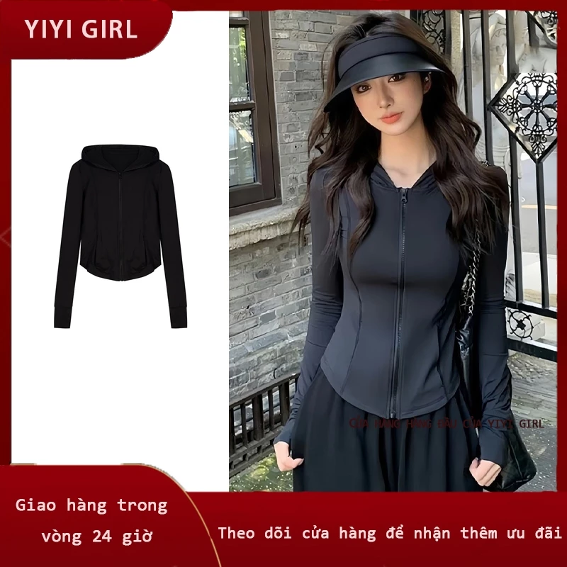 Áo Chống Nắng Nữ, Áo Nắng Nữ, Áo Khoác Chống Nắng Chống Tia Cực Tím UPF 50+ Chất Lụa Băng Ôm Body Co Giãn