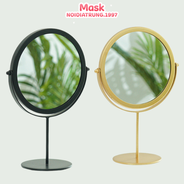 Gương Trang Điểm Kim Loại Viền Mạ Vàng Cao Cấp Cosmetic Mỹ Phẩm | BigBuy360 - bigbuy360.vn