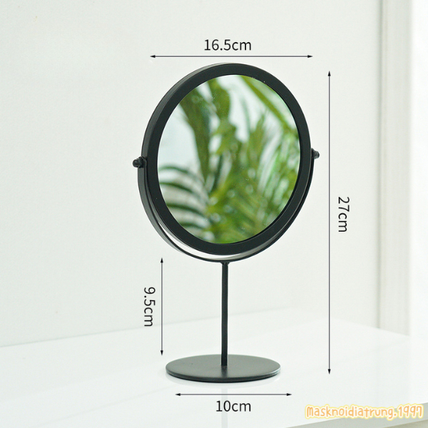 Gương Trang Điểm Kim Loại Viền Mạ Vàng Cao Cấp Cosmetic Mỹ Phẩm | BigBuy360 - bigbuy360.vn