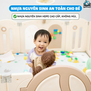 Bộ Quây Cũi Nhựa Full PAKEY Moon House Đa Dạng Trò Chơi Thú Vị Cho Bé, Quây Nhựa Dày Dặn Bảo Hành 1 Năm