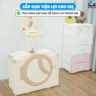 Bộ Quây Cũi Nhựa Full PAKEY Moon House Đa Dạng Trò Chơi Thú Vị Cho Bé, Quây Nhựa Dày Dặn Bảo Hành 1 Năm