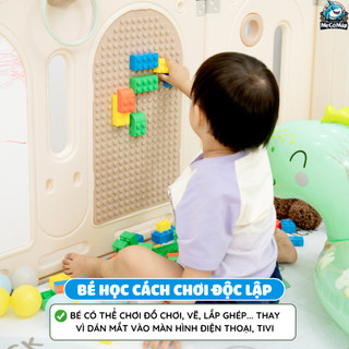 Bộ Quây Cũi Nhựa Full PAKEY Moon House Đa Dạng Trò Chơi Thú Vị Cho Bé, Quây Nhựa Dày Dặn Bảo Hành 1 Năm