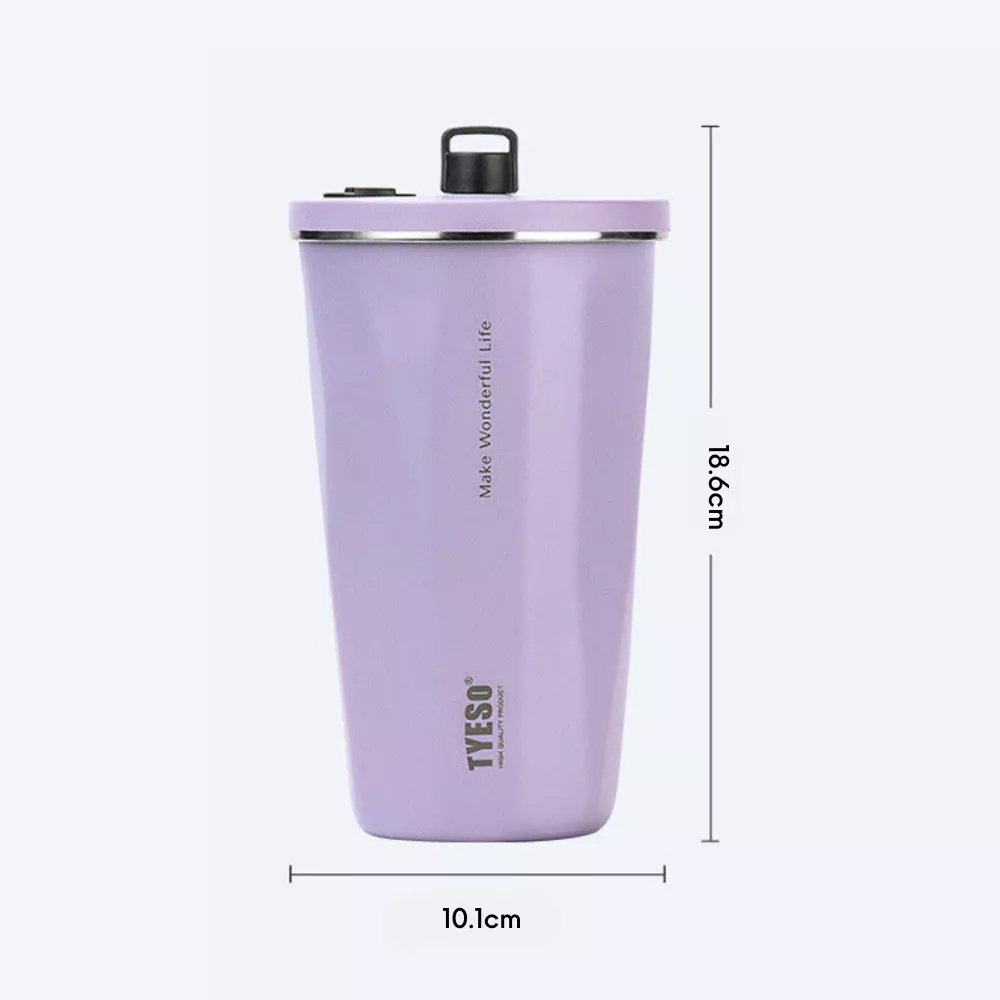 Ly giữ nhiệt Tyeso Wonder Gradient 600ML, inox 304 cao cấp kèm theo ống hút inox, cọ rửa | TS-8848B
