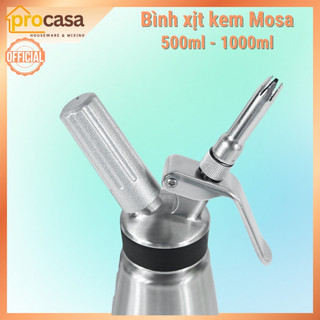 Binh xịt kem tươi Mosa 500ml - 1000ml (0.5 lít và 1 lít)