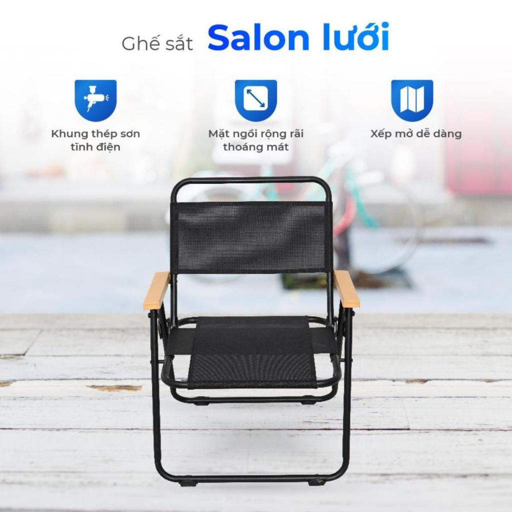 Ghế cà phê QUI PHÚC, thép sơn tĩnh điện, chắc chắn, chịu lực tốt, lưng lưới thoáng khí, thoải mái, gấp gọn linh hoạt