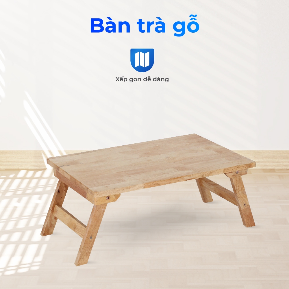 Bàn trà gỗ QUI PHÚC, gỗ tự nhiên, chịu lực tốt, gấp gọn dễ dàng, bàn trà phòng khách, ban công