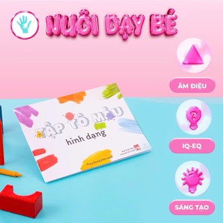 Tô màu hình dạng, động vật - combo 2 cuốn từ Nuoidaybe