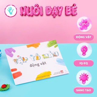 Tô màu hình dạng, động vật - combo 2 cuốn từ Nuoidaybe