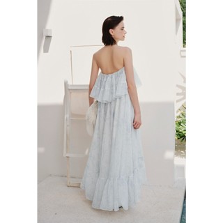 Đầm OLV kiểu tơ maxi cúp ngực dáng suông dài phối bèo Cherith nhiều màu phù hợp đi biển du lịch