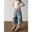 Quần jean ngố short pants xanh nhạt rách nhiều màu wash cá tính QJL003 - Tiktik