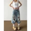 Quần jean ngố short pants xanh nhạt rách nhiều màu wash cá tính QJL003 - Tiktik