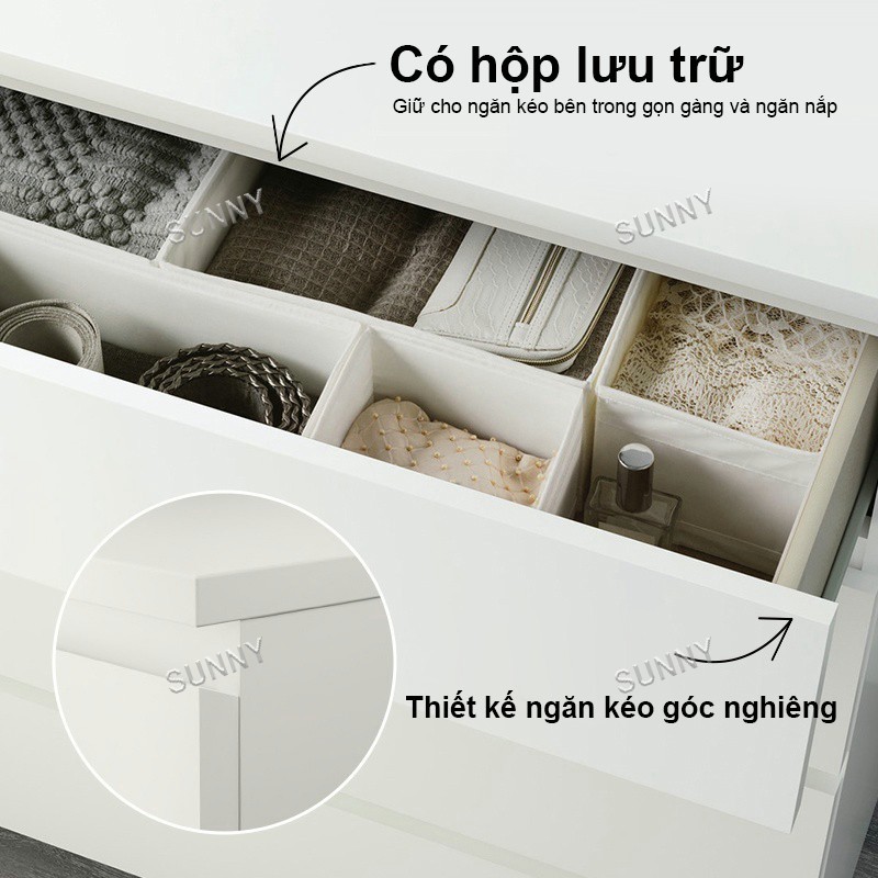SUNNY Tủ ngăn kéo thấp tủ đa năng không bánh xe tủ lưu trữ phù hợp cho phòng ngủ ký túc xá