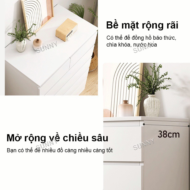 SUNNY Tủ ngăn kéo thấp tủ đa năng không bánh xe tủ lưu trữ phù hợp cho phòng ngủ ký túc xá