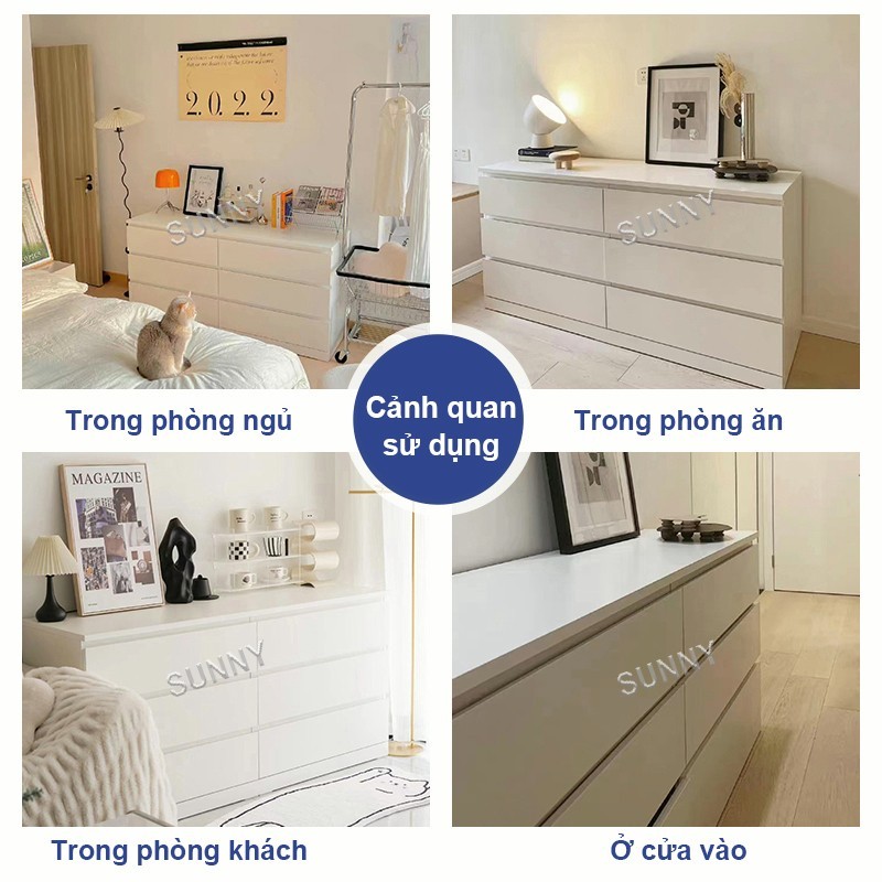 SUNNY Tủ ngăn kéo thấp tủ đa năng không bánh xe tủ lưu trữ phù hợp cho phòng ngủ ký túc xá