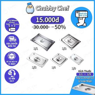 Nắp khay Nắp inox Có khoét lỗ đựng thạch topping trà sữa chất liệu inox nhiều kích thước Chubby Chef