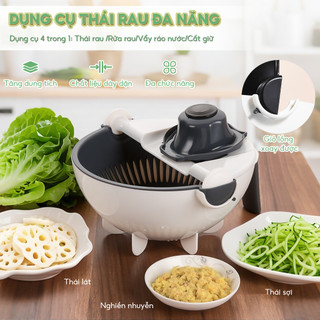 Máy cắt lát rau củ đa chức năng Dụng cụ nhà bếp Máy hủy tài liệu Máy thái lát có giỏ Trái cây Khoai tây Xay cà rốt mới