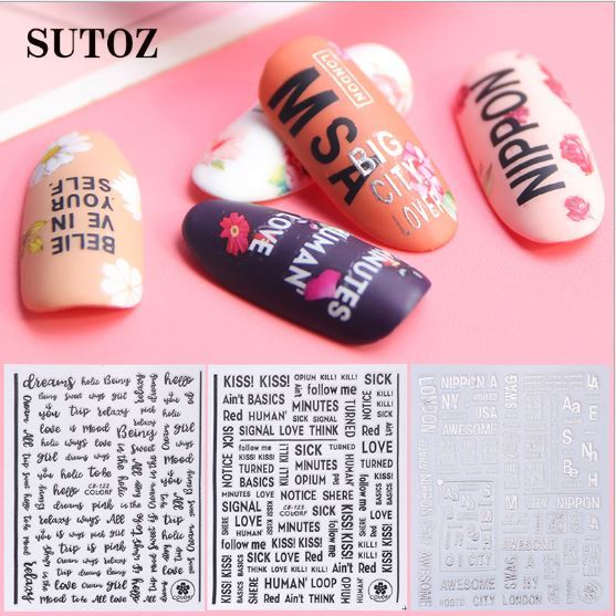 Sticker mẫu chữ SIÊU IU trang trí móng