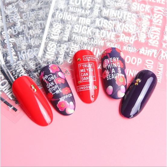 Sticker mẫu chữ SIÊU IU trang trí móng
