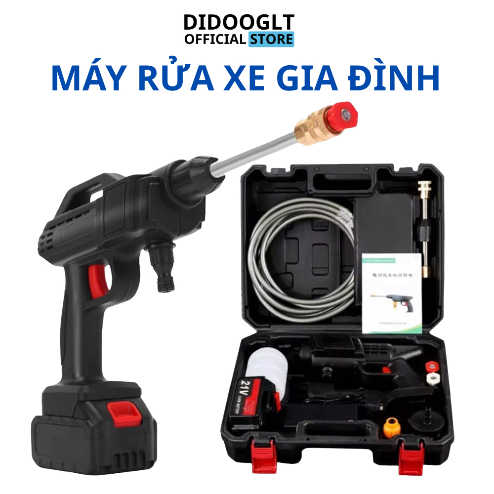 Máy rửa xe DIDOOGLT  Máy xịt rửa cao áp Công Suất Cao Kèm Nhiều Phụ Kiện Tiện Dụng