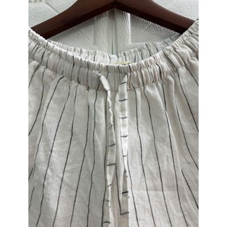 [JUNE LINEN] QD09- Short Linen tưng premium ống rộng, lưng thun có 2 túi. Ảnh thật.
