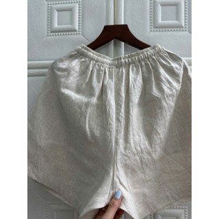 [JUNE LINEN] QD09- Short Linen tưng premium ống rộng, lưng thun có 2 túi. Ảnh thật.