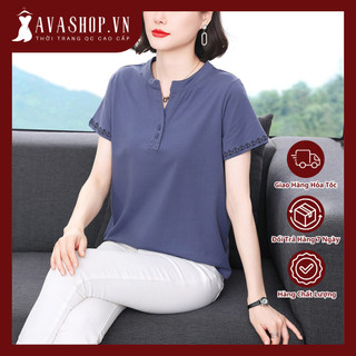 Áo Thun Nữ Tay Ngắn Cổ Chữ V Màu Trơn Mùa Hè SM104