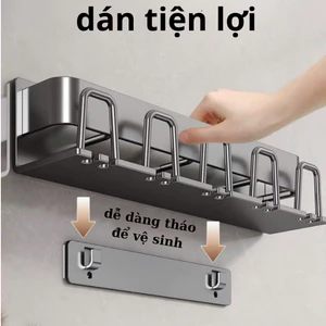 Kệ cài bàn chải đánh răng dán tường OMISEPH bản nâng cấp có chấu gỡ K009