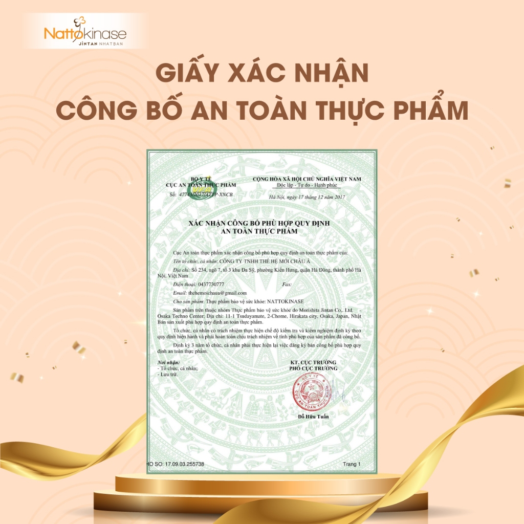 Hỗ trợ người tai biến, mỡ máu NATTOKINASE Jintan Nhật Bản - Hộp 60 gói