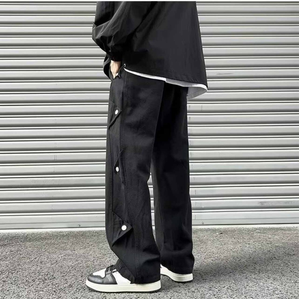 [Mã TUIXACH30 giảm 30K đơn 49K] Quần Kaki Nam Nữ Ống Rộng 6 nút Sườn Phong Cách Hàn Quốc, jogger form rộng bigsize 40-75
