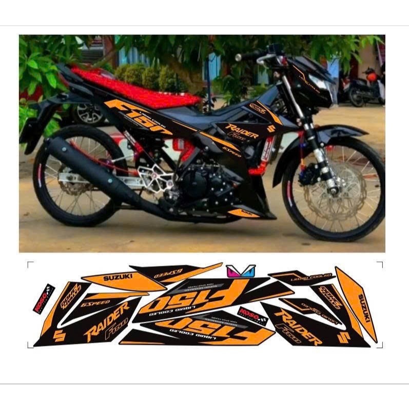Tem rời RAIDER  F150 cao cấp chất liệu in 3 lớp chống nước không phai màu nhãn dán.